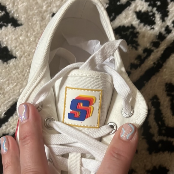 Sandro BLANC Women's Anouk Flame Sole Canvas Sneakers, EU 40, US 8 - Picture 5 of 8